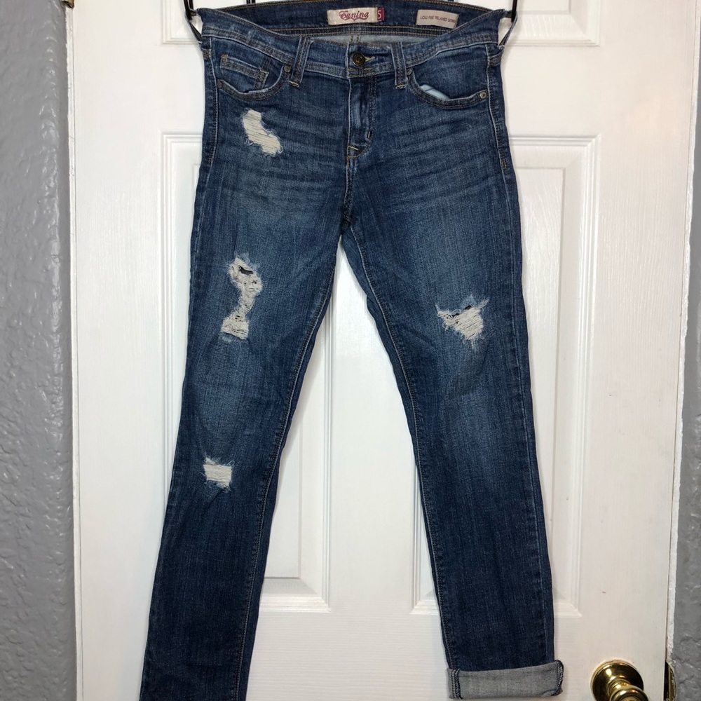 Slightly distressed jeans